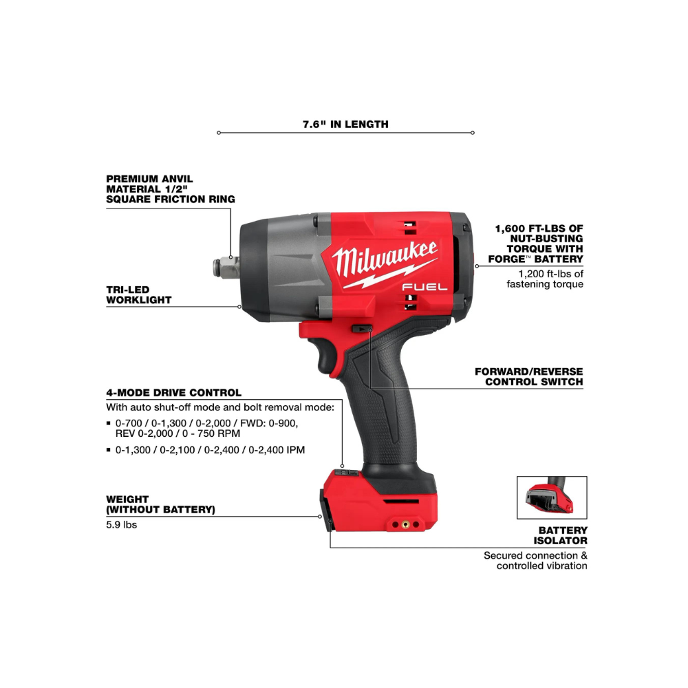 M18 FUEL 1/2" High Torque Impact Wrench w/ Friction Ring from Columbia Safety